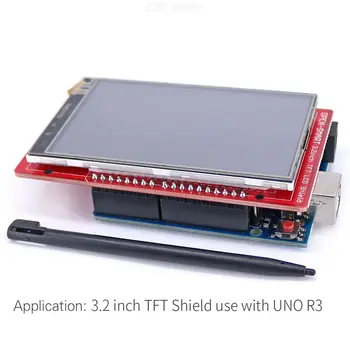 3.2 polegadas TFT LCD Módulo de Exibição da Tela de Toque do Escudo de bordo Sensor de Temperatura + Caneta para o Arduino UNO R3/ Mega 2560 R3 / Leonardo