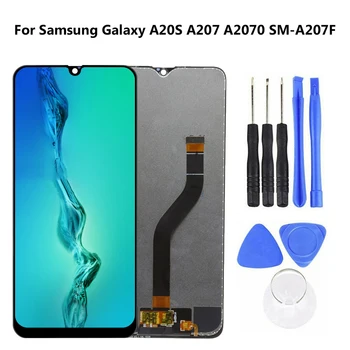 Substituição AMOLED Digitador da Tela de Toque para Samsung Galaxy A20S A207 A2070
