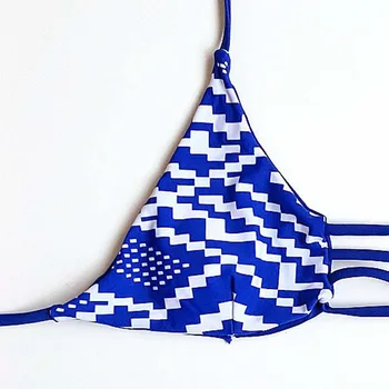 Bilaini Marca De Verão 2021 Moda De Baixo De Cintura Swimwear Mulher Sexy Multi-Corda Tie-Dye Biquíni Azul Sem Igual, Moda Praia Frete Grátis