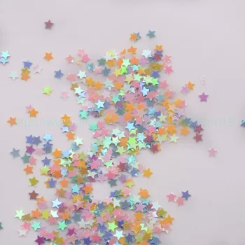 25g Coloridos, 5mm Forma de Estrela de PVC solta Lantejoulas Artesanato Paillette Para Shaker Cartão de Decoração DIY Acessório Lentejuelas Para Coser,