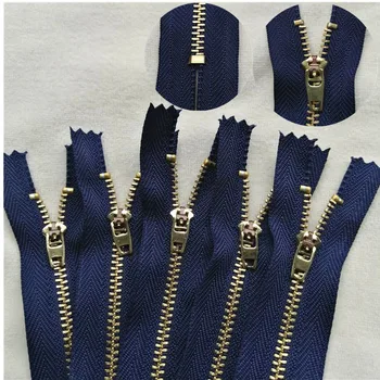 10 cm 10pcs 3 # bronze fechado cauda primavera cabeça jeans casual calças carcela de cobre zíper