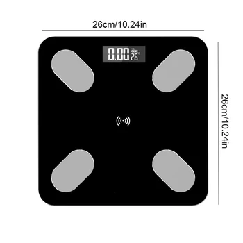 Bluetooth Precisão Escala de Peso IMC Peso Smart Escala de Peso Nova Moda Digital do DIODO emissor de casa de Banho Peso Analisador de Composição do Corpo