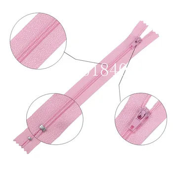 10pcs 3# 7,5 cm-70 cm cor-de-Rosa de Nylon Zíperes para Alfaiate Costura, Artesanato Zíperes de Nylon em Massa Acessórios de Costura