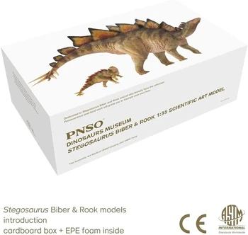 EM ESTOQUE! PNSO Stegosaurus Biber Torre 1:35 Figura Dinossauro Modelo de Museus Série Animal Pré-histórico Coletor de Brinquedo Adulto Presente