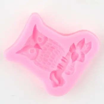 Brilhante Coruja de Silicone Chaveiros Molde Animal Coruja Argila do Polímero DIY Fazer a Jóia de Resina Epóxi Moldes