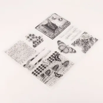 Claro Carimbo de Silicone Transparente Selo Para DIY Scrapbooking Álbum de Fotos Decorativo Claro Selos máquina de escrever Manuscrito de Artesanato