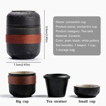 Kung Fu Chinês Conjunto De Chá Portátil Viagem Cerâmica Copos De Chá Bule Rápido Xícara Com Saco De Armazenamento Para Teaware Exterior