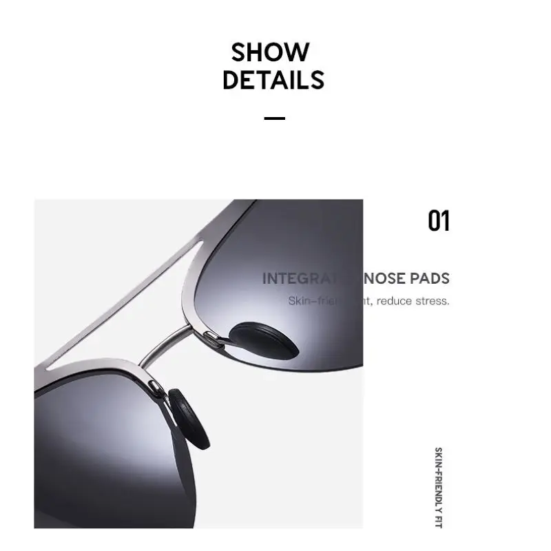 【LPAILON 】 2021 nylon Novo óculos de sol polarizados para os homens, a moda Europeia e Americana sem parafusos pequena armação de óculos de sol para homens
