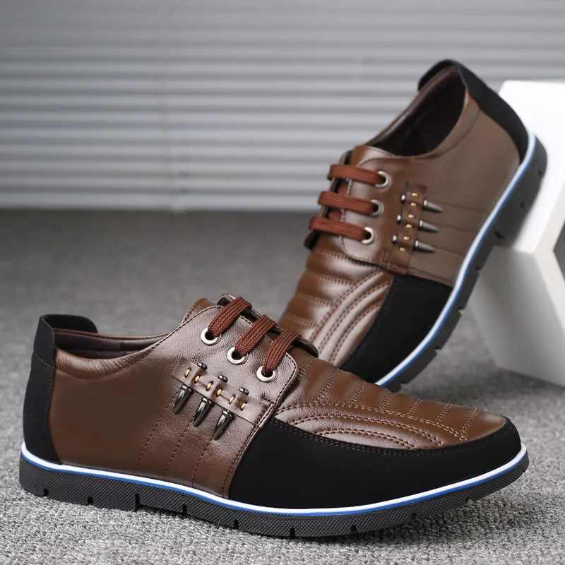 2021 Homens genuíno sapatos de couro de Alta Qualidade Elástico design de Moda Sólido Tenacidade Confortáveis sapatos de homem tamanhos grandes
