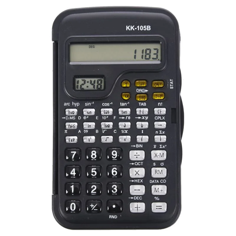 Cor Preta Office Mini Calculadora Científica Aluno De Escola Função De Calculadora Multifuncional Relógio Calculadora