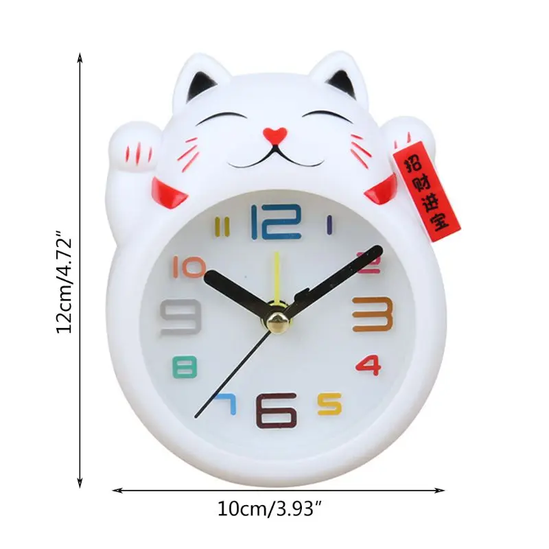 Chinês de Sorte Gato Relógio Feng Shui Figura Relógio Colorido Caixa de Crianças Relógio Despertador