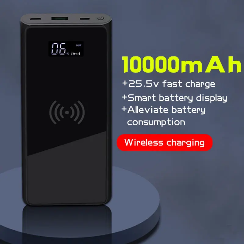 Baseus do Banco do Poder de 10000mAh e 25,5 W PD Carregamento sem Fio Carregador de Bateria Portátil Powerbank para o iPhone 12 Pro Xiaomi