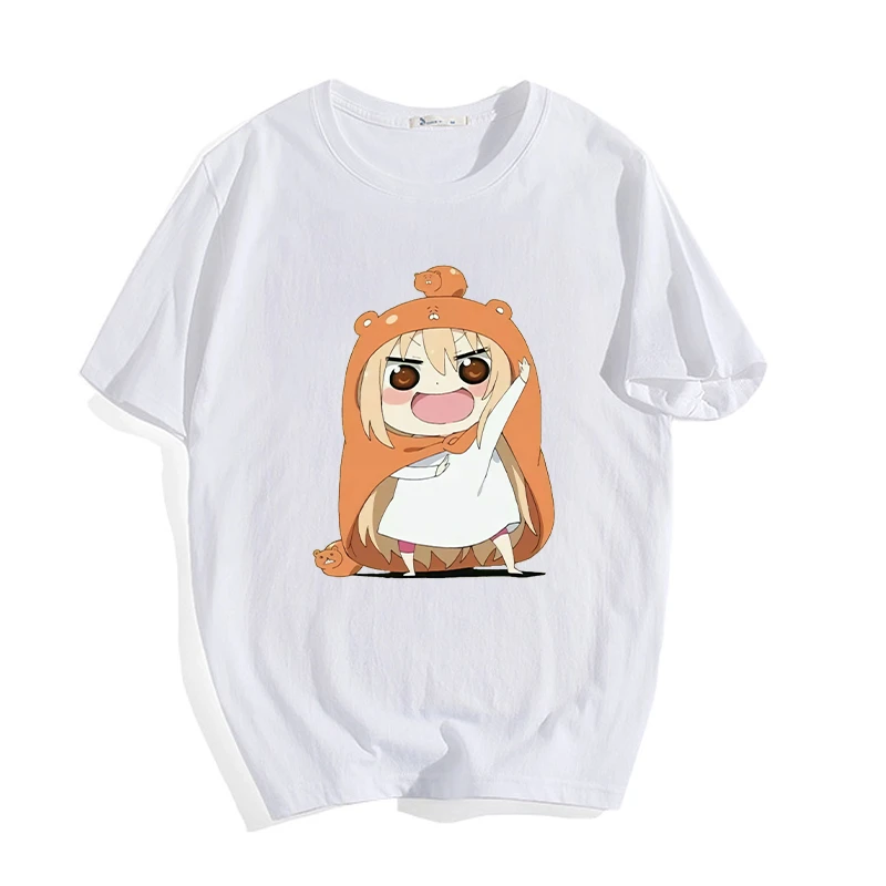 Anime japonês T-shirt para as Mulheres Himouto Umaru Chan Cartoon Impresso T-Shirt de Verão da Moda Feminina Roupas de Meninas