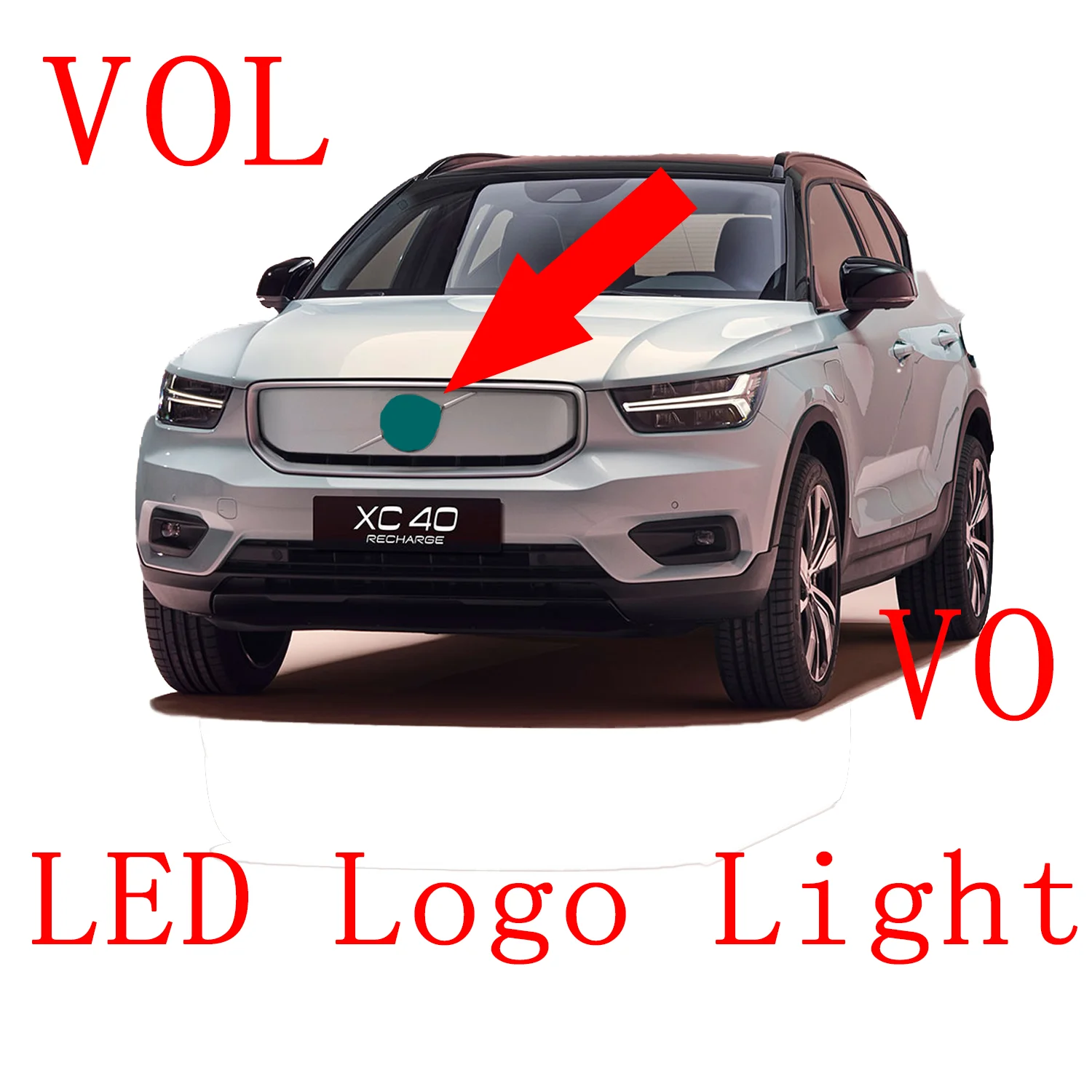 VOL 4D VO + Frontal Traseira do Automóvel do DIODO emissor de Emblema de Carro Luz Emblema Logotipo da Lâmpada Daylighting DRL Seguro Bulbo Marcador Símbolo