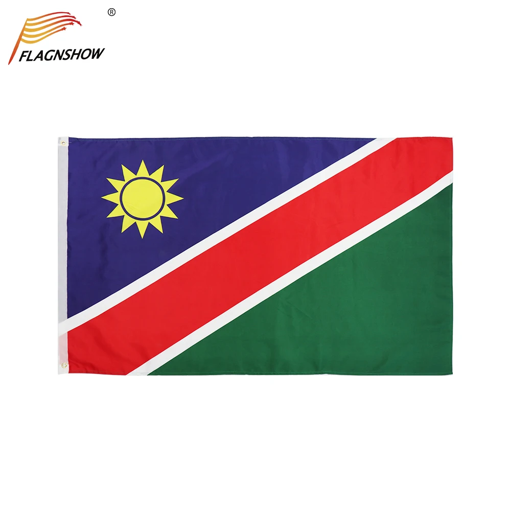 Flagnshow Namíbia Poliéster Bandeira 3x5 pés Voando de Suspensão de Namibian Bandeiras Nacionais