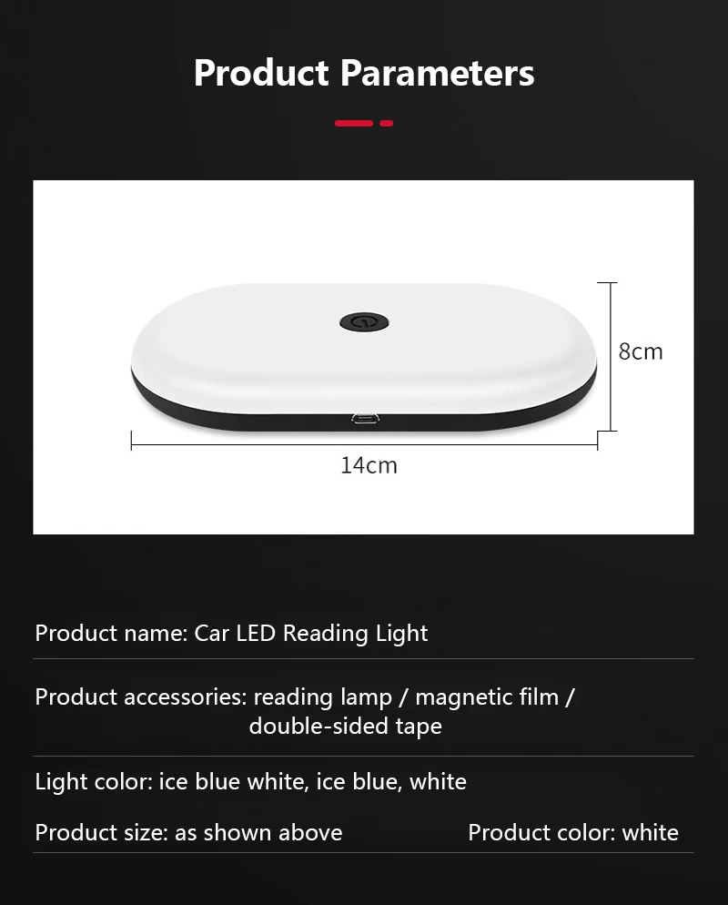 15W Led sem Fio do Carro do Usb do Teto em Abóbada de Leitura de Luz de Carregamento USB Ímã Lâmpada de Toque Tipo de Luz da Noite Tronco Recarregador
