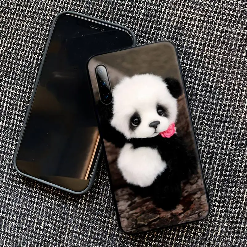 Super Bonito O Panda Preto De Telefone De Silicone Case Capa Para Samsung Galaxy S9 S10 S20 S21 S30 Plus Ultra S10e S7 S8