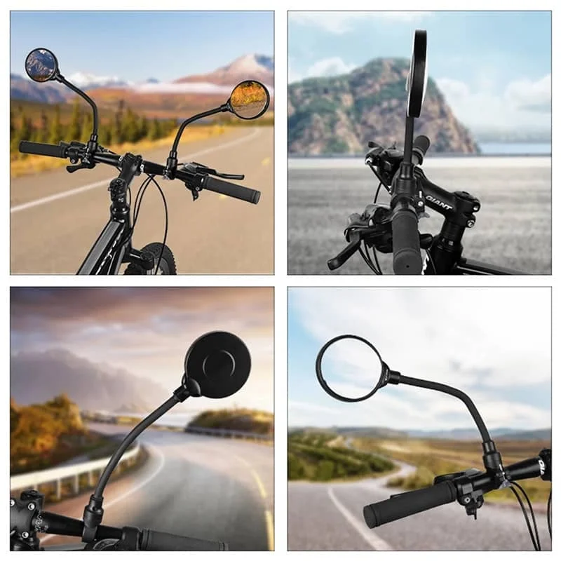 2 pcs Bicicleta Espelho Retrovisor Universal de Bicicleta Espelho Guiador Rotação de ângulo Amplo Para MTB Bicicleta de Estrada de Acessórios de Ciclismo