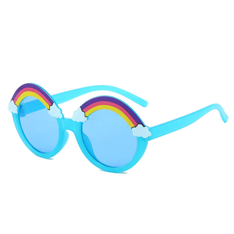 Novo Estilo Bonito Nuvens, arco-íris Redondo Óculos de sol Para Crianças do Clássico de Moda Meninos Meninas rapazes raparigas Crianças do Bebê Linda UV400 Óculos de Sol 2021