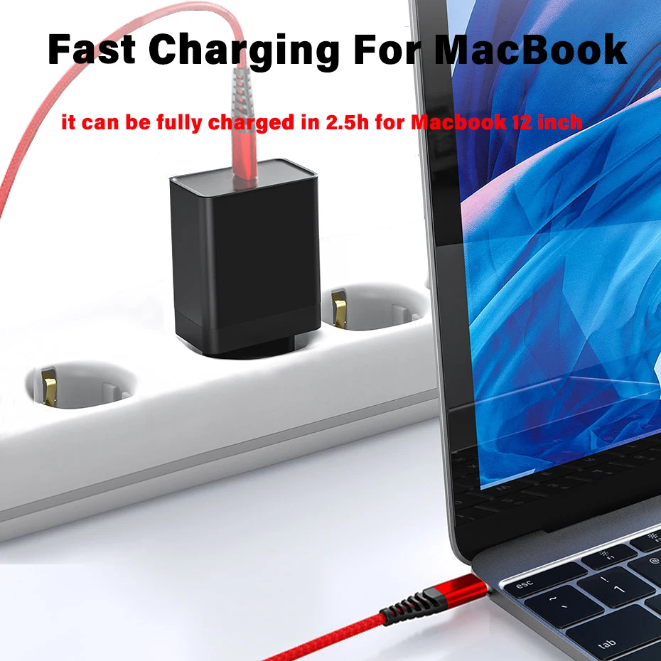 60W de Alta Resistência Tipo-C-USB-C PD Carregamento Rápido Cabo de Dados Para o Macbook SAMSUNG Nota 10+ HUAWEI XIAOMI OnePlus QC4.0 3.0 Fio