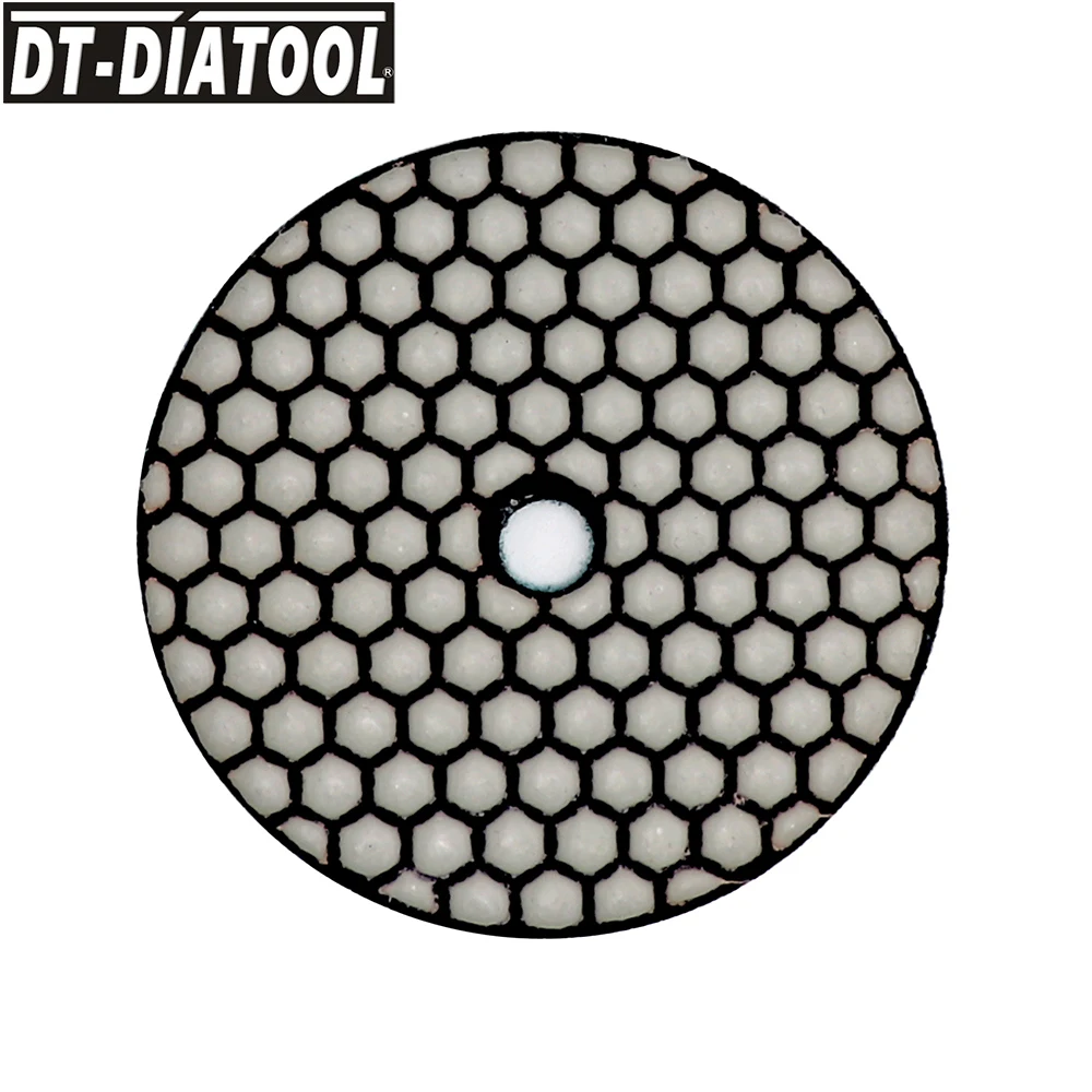 DT-DIATOOL 7pcs Seco Almofada de Lustro de Resina Flexível 100mm de Diamante Almofadas de Polimento De Mármore, Piso de Concreto Disco de Retificação #800