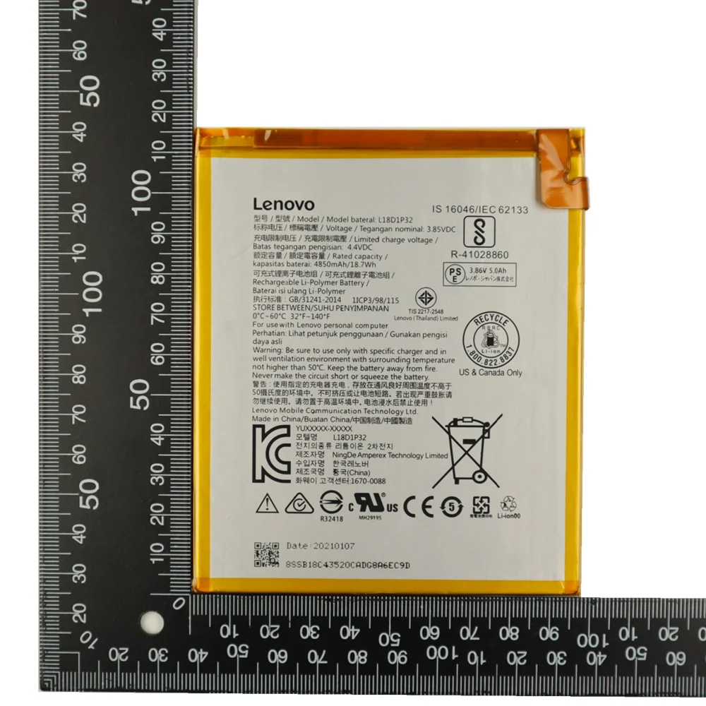 A Lenovo Original 4850mAh L18D1P32 Guia de Substituição de Bateria Para Lenovo Tablet M10 TB-X605L TB-X605F TB-X605M TB-X505X x505L