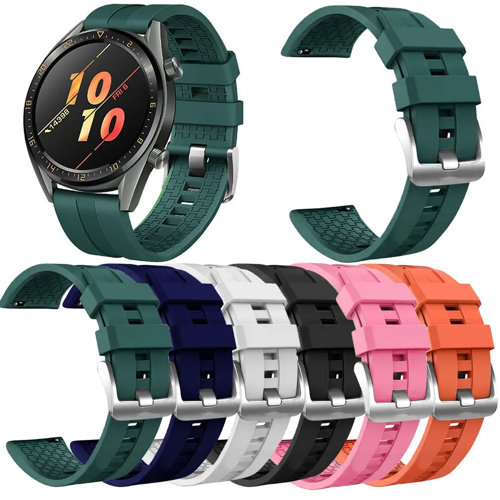 Pulseira de Silicone Para Huawei Assistir GT2 46mm Pulseira de relógio feita de Gel de silicone pulseiras pulseira de montre Correa de reloj pasek fazer zegarka