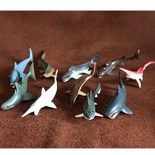 10pcs/set de Simulação em modelo animal de brinquedo baleia de animais marinhos cena Decoração Cretáceo pré-histórico tubarão pvc figura