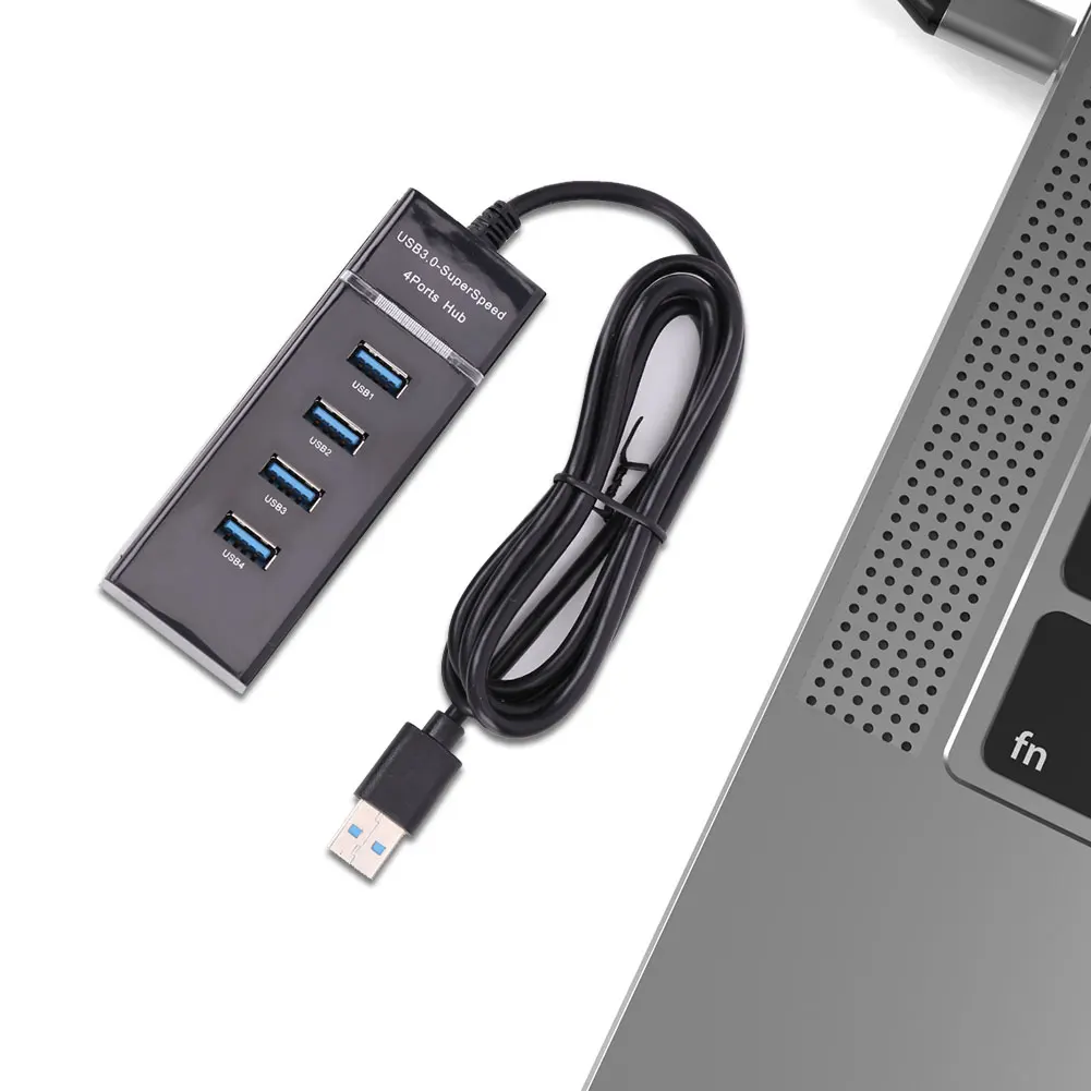 Concentrador USB 3.0, 4 Portas 5Gbps Multi Adaptador USB 3.0 para Windows XP / Vista / Win 7 / Linux / MAC OS 9.1 Laptop Suprimentos
