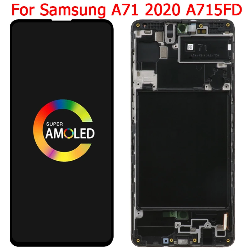 Original A715FD LCD Para Samsung Galaxy A71 2020 Apresentar Com Quadro 6.7