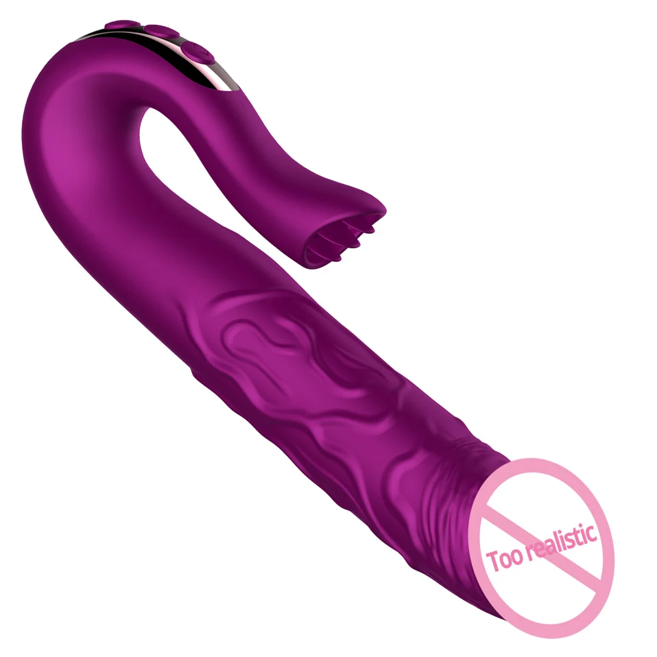 Silicone de alta Qualidade Vibrador Vibrador Brinquedos Sexuais para a Mulher Telescópica de Rotação de Brinquedos Eróticos Língua Vibração Clitóris Adulto do Sexo Loja