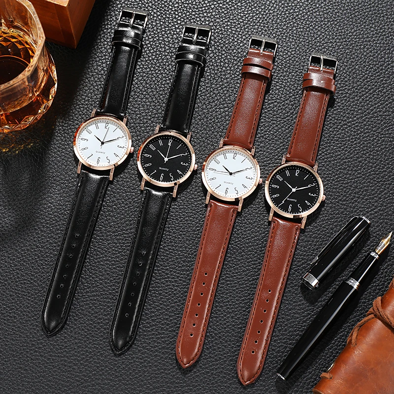 O Novo Luxo Homens De Negócios Relógios Mens Esporte Pulseira De Couro Casual Relógio De Quartzo Relógio Masculino Para Presentes Quente De Pulso Masculino Relógio