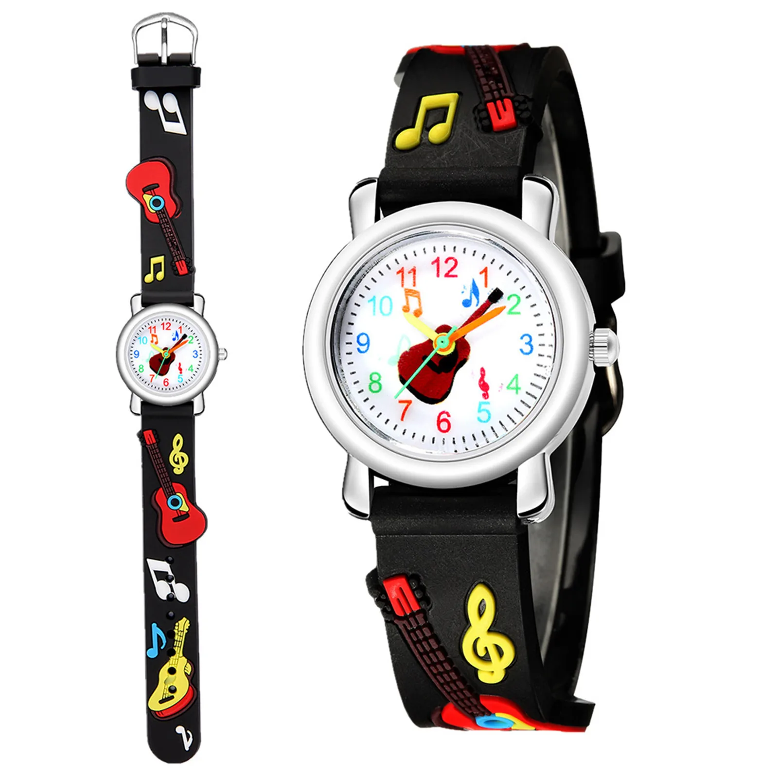 Crianças Relógios de Moda, Desenhos animados Fivela Deslumbrante Criança Cinto de Malha de Assistir Borracha Relógio de Presente de Relógio Pulseira de relógio para mulheres cor-de-rosa