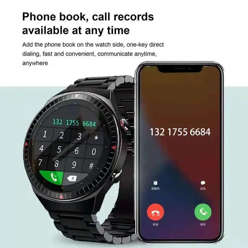 2021 Aço Novo Negócio de Smart Watch Chamada Bluetooth Smartwatch Homens Mulheres Impermeável Sport Fitness Pulseira Para IOS, Android Honra