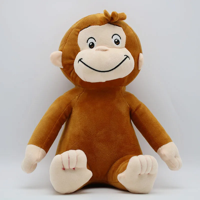 Curious George Kawaii Bonito Macaco de Pelúcia de Brinquedos para Crianças de 30cm
