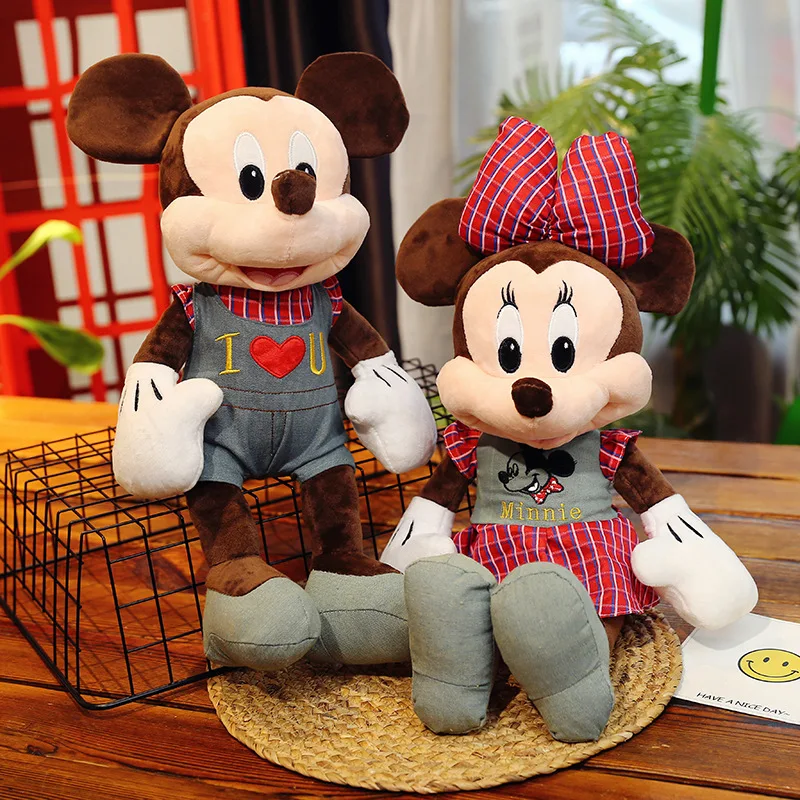 50/70cm Disney Anime figura de Mickey Mouse Minnie de Pelúcia Bonecas Travesseiro Animal Brinquedos de Pelúcia de Aniversário, Presente de Natal Para Crianças