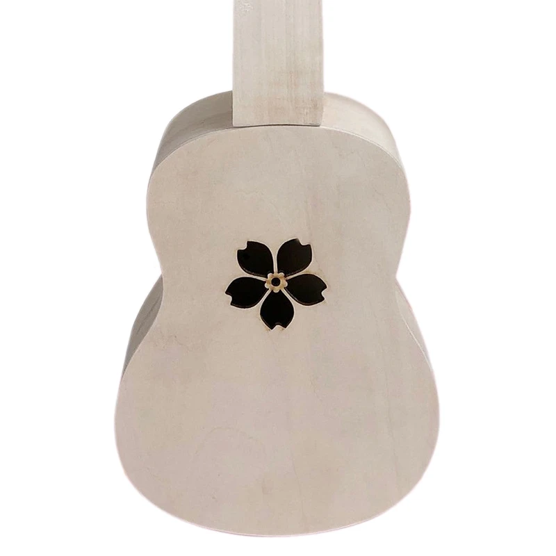 De 21 Polegadas Ukulele DIY Kit Esculpida com Sakura Padrão Soundhole, Criar e Pintar o Seu Próprio Instrumento Musical Brinquedos de madeira de cor