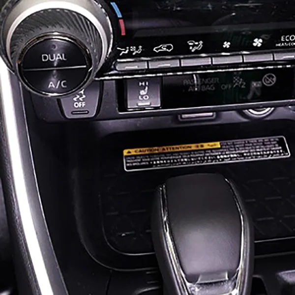 Para Toyota RAV4 2019 2020 Console Central Ar condicionado Interruptor de Botão de Botão de Capa Guarnições Quadro de Fibra de Carbono Acessórios