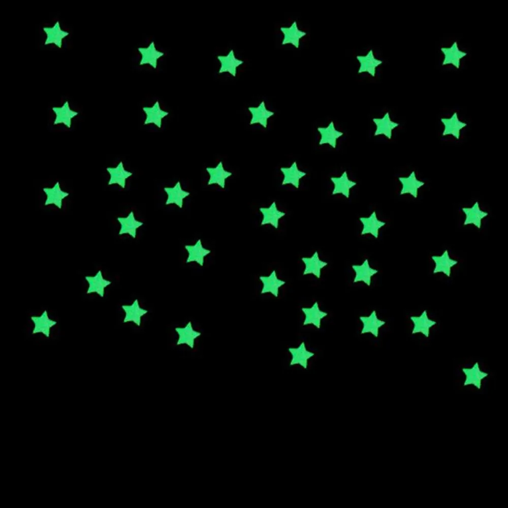 100pc Crianças Quarto Fluorescentes que Brilham No Escuro, Estrelas Adesivos de Parede Fluorescente Adesivos de Parede Para Quarto de Teto, Decoração de Casa