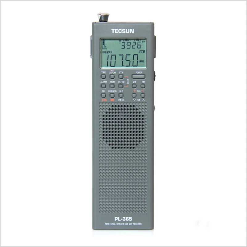 Original TECSUN PL 365 Rádio FM Portble banda Lateral Única Receptor Full-band Digital Demodulação Rádio Estéreo