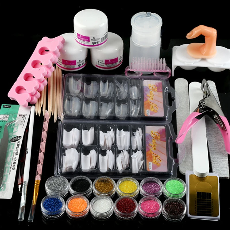 Acrílico Nail Kit Conjunto De Fresas Para Manicure Em Gel Conjunto De Vernizes De Unhas De Arte, Decorações De Todos Para Manicure Nail Kit