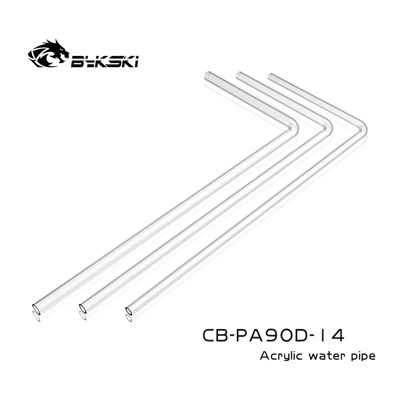 PC água de resfriamento de flexão rígido tubo de acrílico de pré-flexão de 90 graus OD 14mm 50*20 cm duro transparente tubo CB-PA90D-14