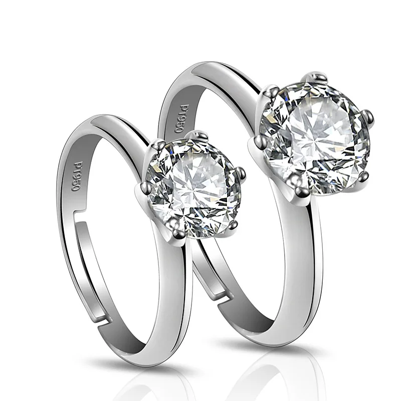 Anéis de prata 925 1ct 2ct engajamento Moissanite anel para as mulheres, casal de prata 925 jóias de luxo casamento retro amor anéis