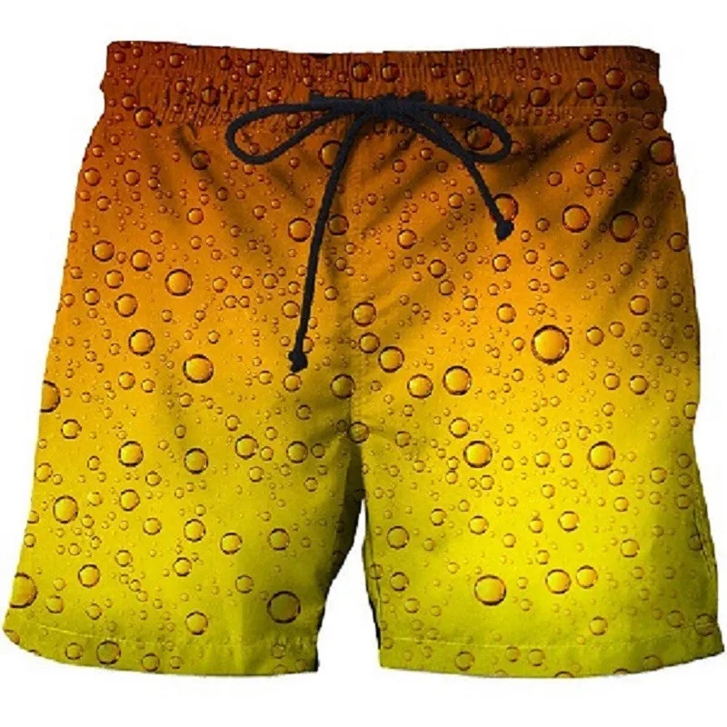 Verão mens cerveja calções de praia casual 3D respirável, calções de ginásio de esportes calças novidade homens de calções de banho e secagem rápida calças