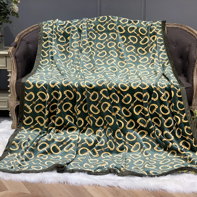 Moda Cobertor de Flanela de Luxo, Super Macio Quente 1,6 kg Jogar Mantas para Sofá