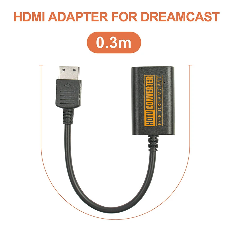 2021 -Adaptador compatível Para Sega Dreamcast Consoles de jogos HD-Link Cabo Conversor Para Dreamcast Suporte de Vídeo/Saída de Áudio