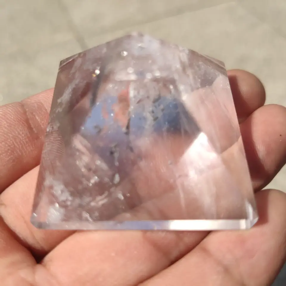5cm Natural Transparente Pirâmide de Cristal de Quartzo Claro Reiki de Cura Natural branco Pirâmide de cristal matérias pedra de polimento