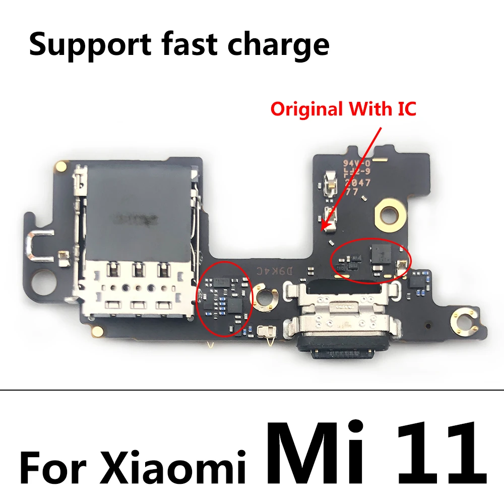 Original de Alimentação USB de Carregamento Plugue do Conector de Porta Dock cabo do Cabo flexível Para o Xiaomi Mi F2 Pro / Poco F3 / Mi, de 11 de Mi / 10T / Mi 10T Pro