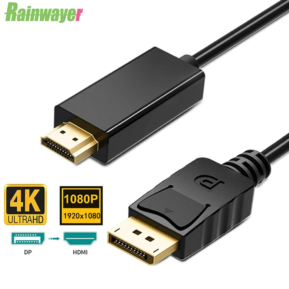 6 Displayport HDMI-Adaptador compatível com 1080P, 4K Porta de vídeo Conversor Para PC Portátil Projetor DP para Cabo HDMI Displayport
