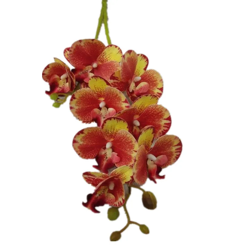 4p Artificial de Látex Borboleta de Orquídea Flores (2 hastes/peça) Toque Real Orquídea Phalaenopsis 27.17